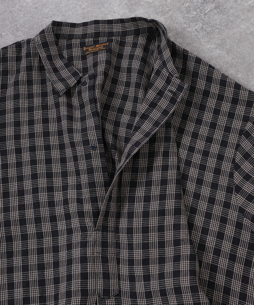 J.S Homestead】10XL リネン チェックシャツ（シャツ/ブラウス