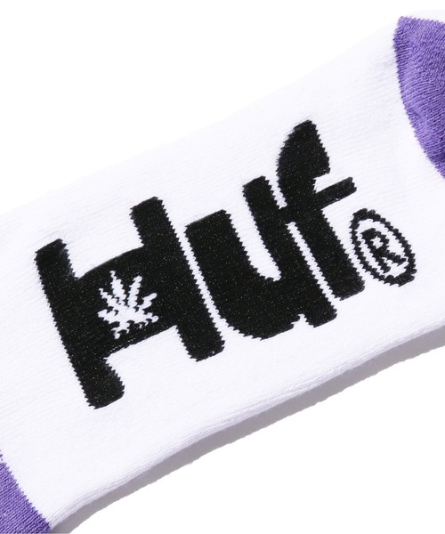 HUF(ハフ)の「HUF/ハフ GREEN BUDDY ATHLETIC SOCK ソックス(ソックス/靴下・メンズ・ホワイト×グリーン/ホワイト×パープル・ONESIZE)」の3枚目の写真