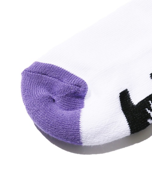 HUF(ハフ)の「HUF/ハフ GREEN BUDDY ATHLETIC SOCK ソックス(ソックス/靴下・メンズ・ホワイト×グリーン/ホワイト×パープル・ONESIZE)」の7枚目の写真