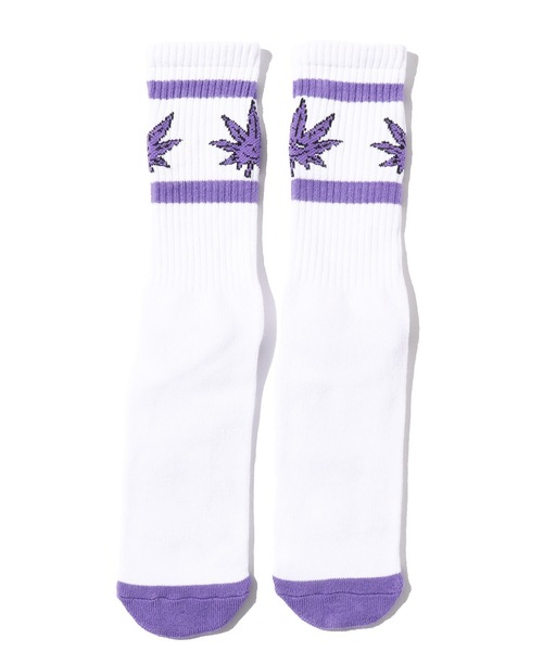 HUF(ハフ)の「HUF/ハフ GREEN BUDDY ATHLETIC SOCK ソックス(ソックス/靴下・メンズ・ホワイト×グリーン/ホワイト×パープル・ONESIZE)」の5枚目の写真