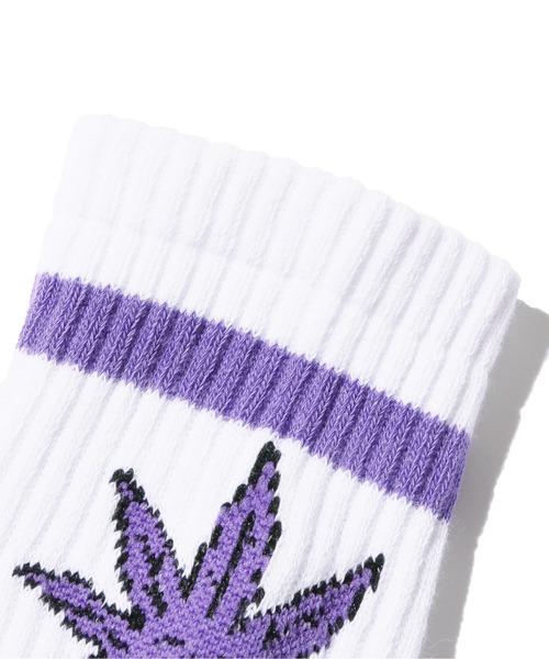 HUF(ハフ)の「HUF/ハフ GREEN BUDDY ATHLETIC SOCK ソックス(ソックス/靴下・メンズ・ホワイト×グリーン/ホワイト×パープル・ONESIZE)」の13枚目の写真