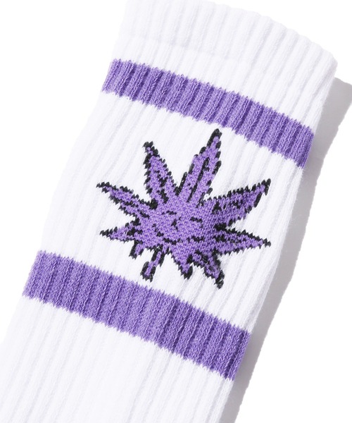 HUF(ハフ)の「HUF/ハフ GREEN BUDDY ATHLETIC SOCK ソックス(ソックス/靴下・メンズ・ホワイト×グリーン/ホワイト×パープル・ONESIZE)」の17枚目の写真