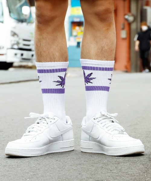 HUF(ハフ)の「HUF/ハフ GREEN BUDDY ATHLETIC SOCK ソックス(ソックス/靴下・メンズ・ホワイト×グリーン/ホワイト×パープル・ONESIZE)」の16枚目の写真