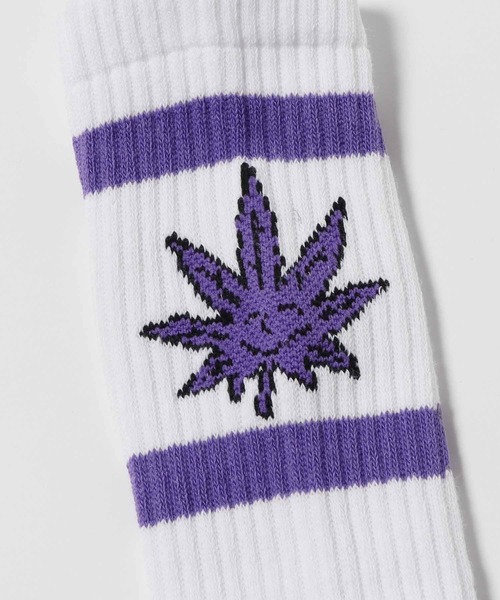 HUF(ハフ)の「HUF/ハフ GREEN BUDDY ATHLETIC SOCK ソックス(ソックス/靴下・メンズ・ホワイト×グリーン/ホワイト×パープル・ONESIZE)」の21枚目の写真
