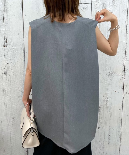 RIVE DROITE（リヴドロワ）の「WEB限定/快適 薄手Vネックベスト（ベスト・レディース・ブラック/グレー・FREE）」の12枚目の写真