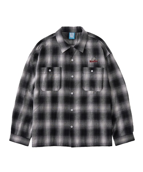 WHO'S WHO gallery(フーズフーギャラリー)の「【BLESS YOU/ブレスユー】ダイスオンブレチェックシャツ(シャツ/ブラウス・メンズ・ブラック/パープル/オレンジ・FREE)」の12枚目の写真