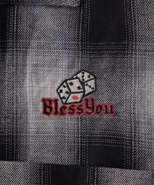 WHO'S WHO gallery(フーズフーギャラリー)の「【BLESS YOU/ブレスユー】ダイスオンブレチェックシャツ(シャツ/ブラウス・メンズ・ブラック/パープル/オレンジ・FREE)」の18枚目の写真