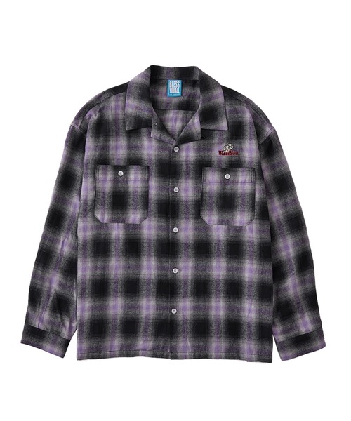 WHO'S WHO gallery(フーズフーギャラリー)の「【BLESS YOU/ブレスユー】ダイスオンブレチェックシャツ(シャツ/ブラウス・メンズ・ブラック/パープル/オレンジ・FREE)」の15枚目の写真