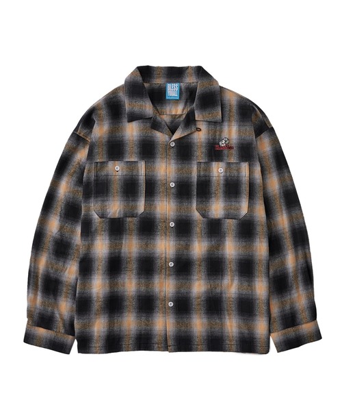 WHO'S WHO gallery(フーズフーギャラリー)の「【BLESS YOU/ブレスユー】ダイスオンブレチェックシャツ(シャツ/ブラウス・メンズ・ブラック/パープル/オレンジ・FREE)」の13枚目の写真