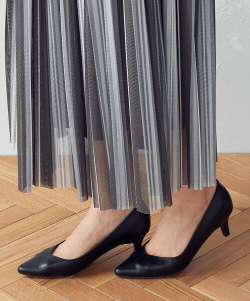 COMME CA ISM(コムサイズム)の「ストライプ チュール プリーツスカート(スカート・レディース・カーキ/チャコール・SMALL/MEDIUM/LARGE)」の11枚目の写真