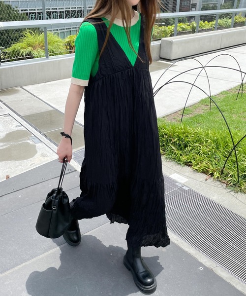 WEGO（ウィゴー）の「WEGO/【一部店限定】ワッシャーロングワンピース（ワンピース・レディース・ブラック/その他1・FREE）」の2枚目の写真