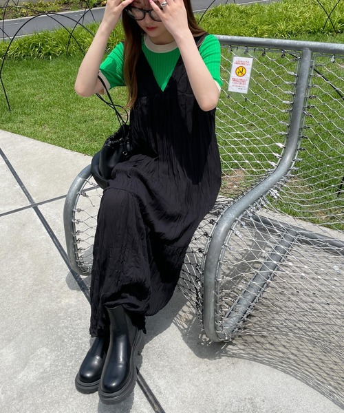 WEGO（ウィゴー）の「WEGO/【一部店限定】ワッシャーロングワンピース（ワンピース・レディース・ブラック/その他1・FREE）」の3枚目の写真