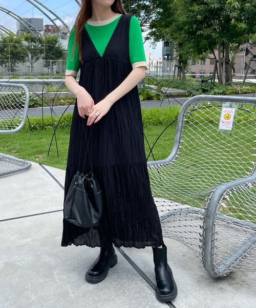 WEGO（ウィゴー）の「WEGO/【一部店限定】ワッシャーロングワンピース（ワンピース・レディース・ブラック/その他1・FREE）」の6枚目の写真