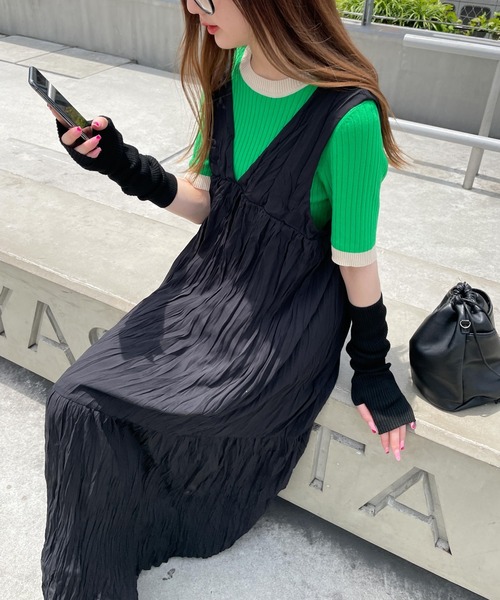 WEGO（ウィゴー）の「WEGO/【一部店限定】ワッシャーロングワンピース（ワンピース・レディース・ブラック/その他1・FREE）」の7枚目の写真