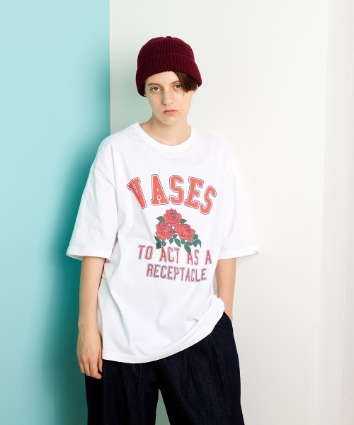 rehacer(レアセル)の「rehacer : The Vases On Wide Body / ザ ベイスズ オン ワイドボディー(Tシャツ/カットソー・メンズ・ホワイト/ブラック・LARGE/X-LARGE/MEDIUM/SMALL)」の4枚目の写真