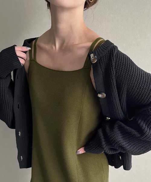 knit Jemade（ニットジェメイド）の「ニットタイトキャミワンピース（ワンピース・レディース・カーキ/ブラック/ブラウン・FREE）」の3枚目の写真