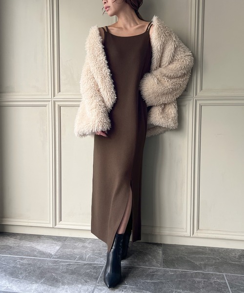 knit Jemade（ニットジェメイド）の「ニットタイトキャミワンピース（ワンピース・レディース・カーキ/ブラック/ブラウン・FREE）」の10枚目の写真