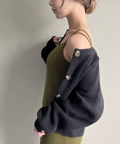 knit Jemade（ニットジェメイド）の「ニットタイトキャミワンピース（ワンピース・レディース・カーキ/ブラック/ブラウン・FREE）」の12枚目の写真