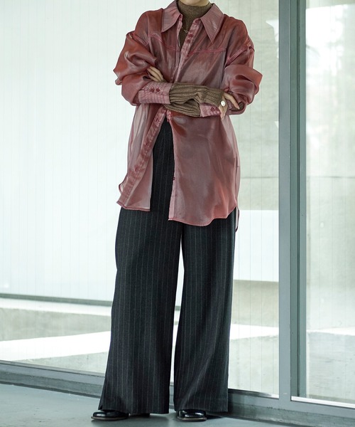 配色ステッチシアーシャツ（シャツ/ブラウス）｜Ezick（エジック）の