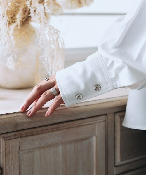 EDEL(エーデル)の「EDEL - コリアンカラールーズシャツ(シャツ/ブラウス・メンズ・ホワイト/ブラック・MEDIUM/LARGE)」の20枚目の写真