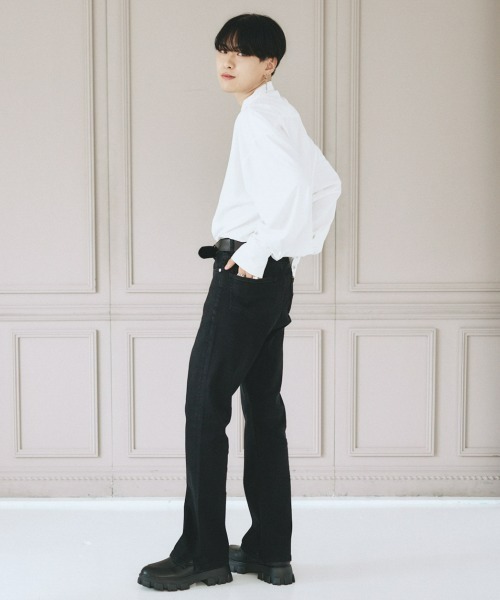 EDEL(エーデル)の「EDEL - コリアンカラールーズシャツ(シャツ/ブラウス・メンズ・ホワイト/ブラック・MEDIUM/LARGE)」の22枚目の写真