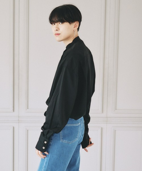 EDEL(エーデル)の「EDEL - コリアンカラールーズシャツ(シャツ/ブラウス・メンズ・ホワイト/ブラック・MEDIUM/LARGE)」の16枚目の写真