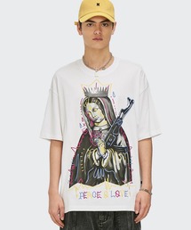 INFLATION（インフレーション）の「INFLATION(インフレーション)油絵刺繍プリントTシャツ（Tシャツ/カットソー）」