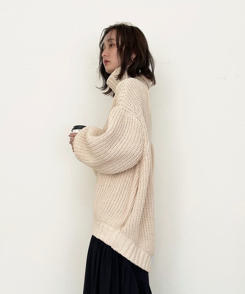CLEIO（クレイオ）の「【CLEIO】モールヤーンタートルネックニット（ニット/セーター・レディース・ブラック/ピンク/ライトグリーン/アイボリー・FREE）」の19枚目の写真