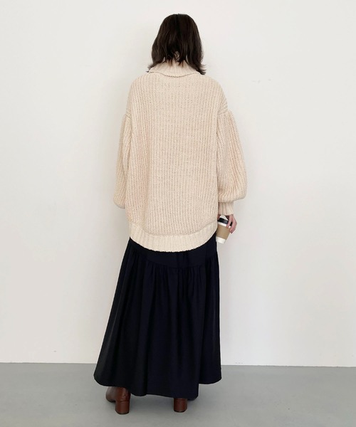 CLEIO（クレイオ）の「【CLEIO】モールヤーンタートルネックニット（ニット/セーター・レディース・ブラック/ピンク/ライトグリーン/アイボリー・FREE）」の6枚目の写真