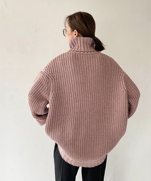 CLEIO（クレイオ）の「【CLEIO】モールヤーンタートルネックニット（ニット/セーター・レディース・ブラック/ピンク/ライトグリーン/アイボリー・FREE）」の17枚目の写真