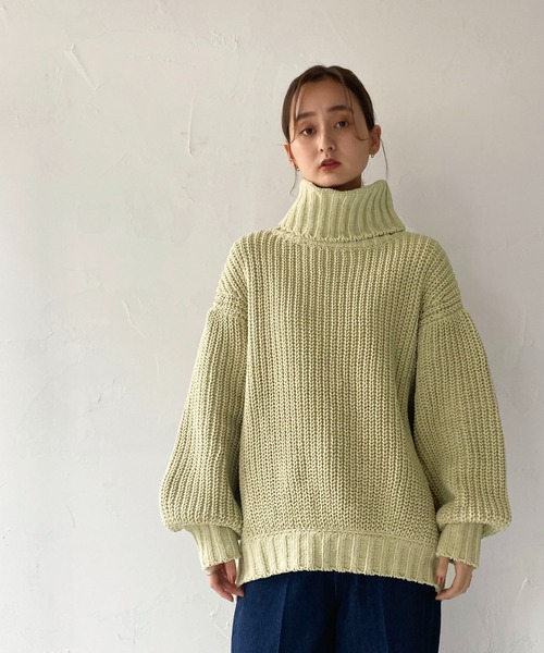 CLEIO（クレイオ）の「【CLEIO】モールヤーンタートルネックニット（ニット/セーター・レディース・ブラック/ピンク/ライトグリーン/アイボリー・FREE）」の15枚目の写真