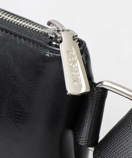 REGiSTA（レジスタ）の「スプリットレザー（牛床革） 横型 サコッシュ ミニショルダーバッグ（ショルダーバッグ・メンズ・ブラック/ダークブラウン/ネイビー/グレー・FREE）」の12枚目の写真