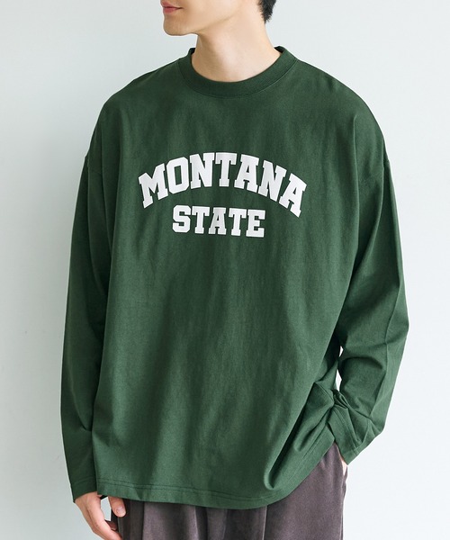 coca（coca）（コカ）の「メンズカレッジロゴロンT（Tシャツ/カットソー・メンズ・ネイビー/ホワイト/ブラック/ダークグリーン・M/L）」の4枚目の写真