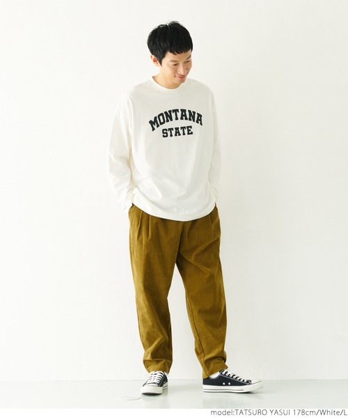 coca（coca）（コカ）の「メンズカレッジロゴロンT（Tシャツ/カットソー・メンズ・ネイビー/ホワイト/ブラック/ダークグリーン・M/L）」の16枚目の写真