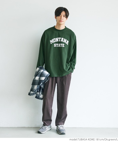 coca（coca）（コカ）の「メンズカレッジロゴロンT（Tシャツ/カットソー・メンズ・ネイビー/ホワイト/ブラック/ダークグリーン・M/L）」の12枚目の写真