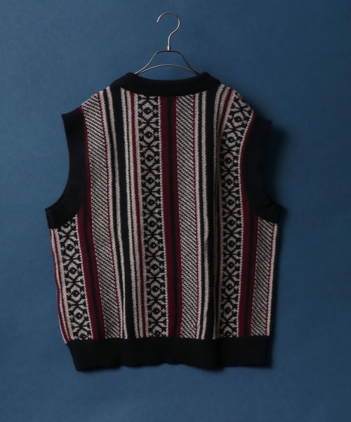 ANPAS（アンパス）の「Total Pattern Knit Vest/総柄 ニットルーズベスト（ベスト・メンズ・レッド系その他/ブラック系その他3/ブラック系その他/ブラック系その他2/ブラウン系その他/グリーン系その他・LL/M/L）」の18枚目の写真