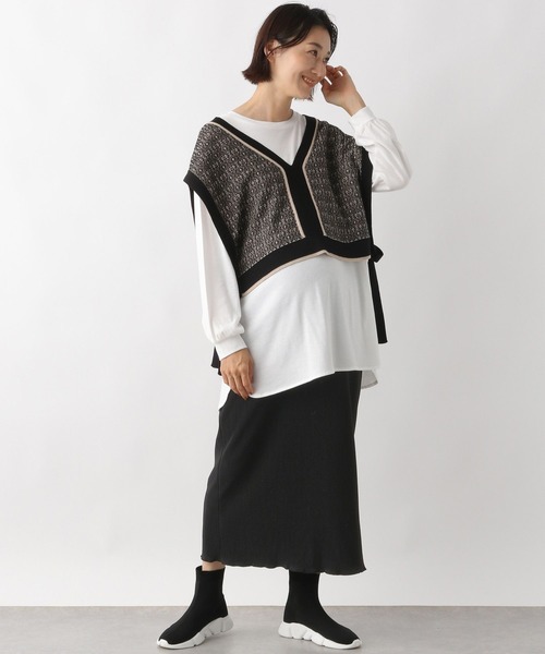 LEPSIM（レプシィム）の「マタニティ／プリーツチェックスカート　347127（マタニティウェア/グッズ・レディース・グレー/ブラック/グリーン・FREE）」の4枚目の写真