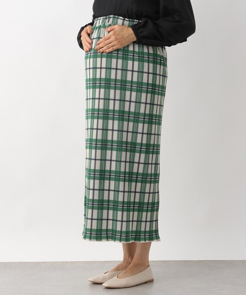 LEPSIM（レプシィム）の「マタニティ／プリーツチェックスカート　347127（マタニティウェア/グッズ・レディース・グレー/ブラック/グリーン・FREE）」の9枚目の写真