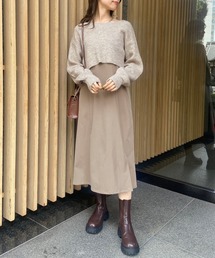 OLIVE des OLIVE | ニット×キャミソールワンピセット(ワンピース)