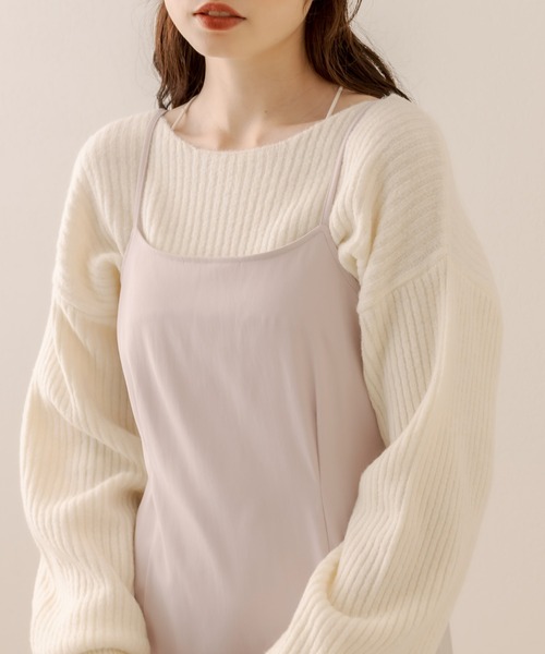 OLIVE des OLIVE(オリーブデオリーブ)の「ニット×キャミソールワンピセット(ワンピース・レディース・ブラック/ブラウン/オフホワイト/ミント・FREE)」の13枚目の写真