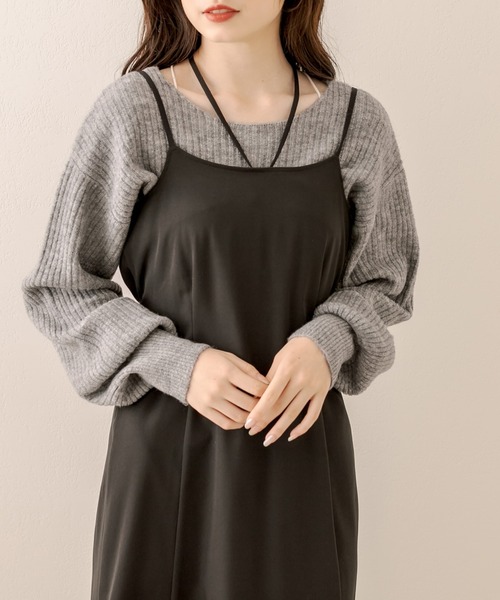 OLIVE des OLIVE(オリーブデオリーブ)の「ニット×キャミソールワンピセット(ワンピース・レディース・ブラック/ブラウン/オフホワイト/ミント・FREE)」の15枚目の写真