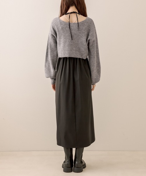 OLIVE des OLIVE(オリーブデオリーブ)の「ニット×キャミソールワンピセット(ワンピース・レディース・ブラック/ブラウン/オフホワイト/ミント・FREE)」の17枚目の写真