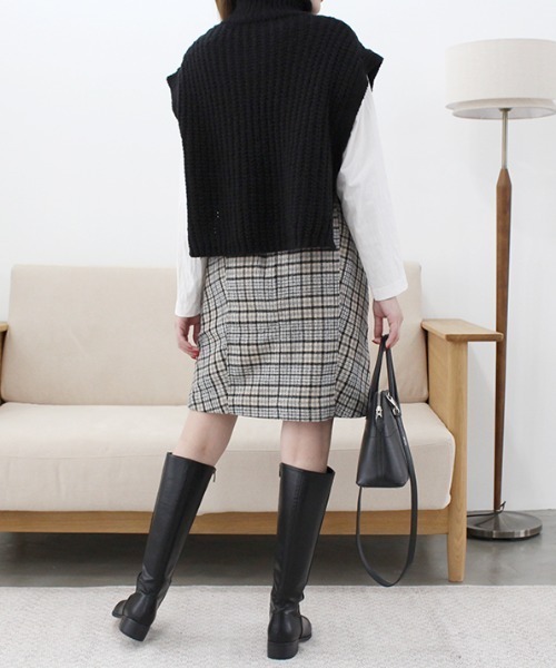 MODE ROBE(モードローブ)の「ケーブルニットベスト(ベスト・レディース・ブラック/カーキ/アイボリー・FREE)」の19枚目の写真