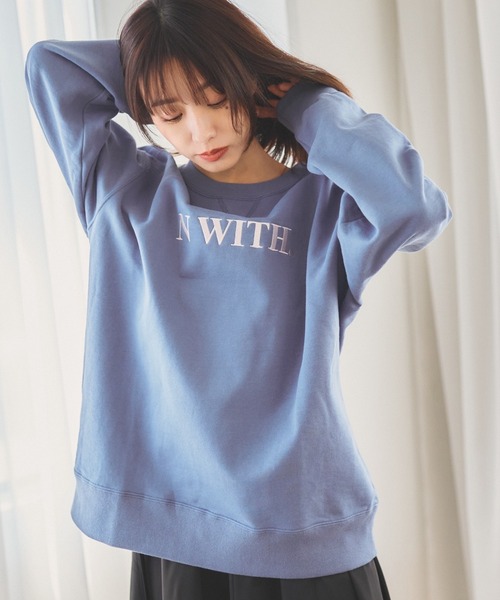 N WITH.（エヌウィズ）の「刺繍クルーネックスウェットspring（スウェット・レディース・グリーン/ブルー/アイボリー・FREE）」の19枚目の写真