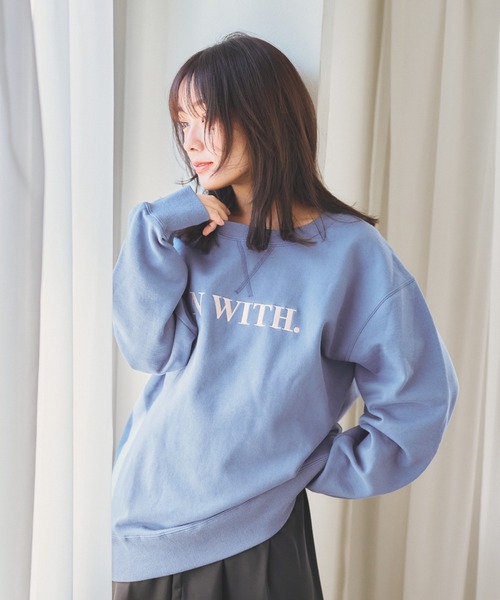 N WITH.（エヌウィズ）の「刺繍クルーネックスウェットspring（スウェット・レディース・グリーン/ブルー/アイボリー・FREE）」の18枚目の写真