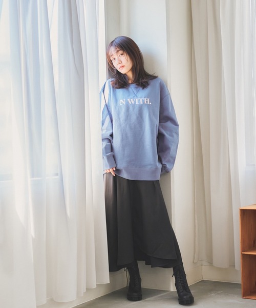 N WITH.（エヌウィズ）の「刺繍クルーネックスウェットspring（スウェット・レディース・グリーン/ブルー/アイボリー・FREE）」の21枚目の写真