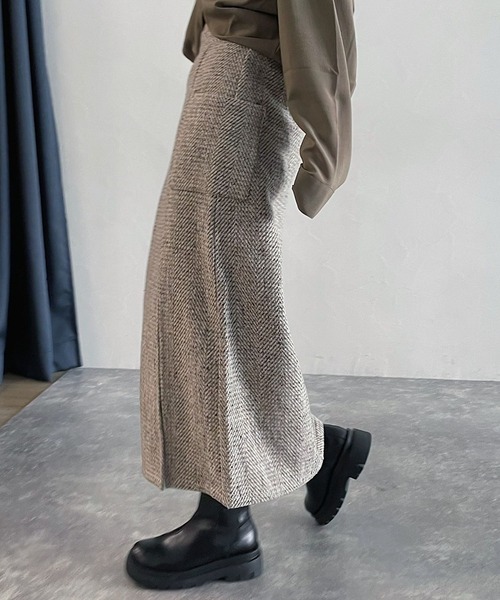 PAGEBOY（ページボーイ）の「ミリタリーツイードナロースカート（スカート・レディース・ブラック/ベージュ/ターコイズブルー・FREE）」の11枚目の写真
