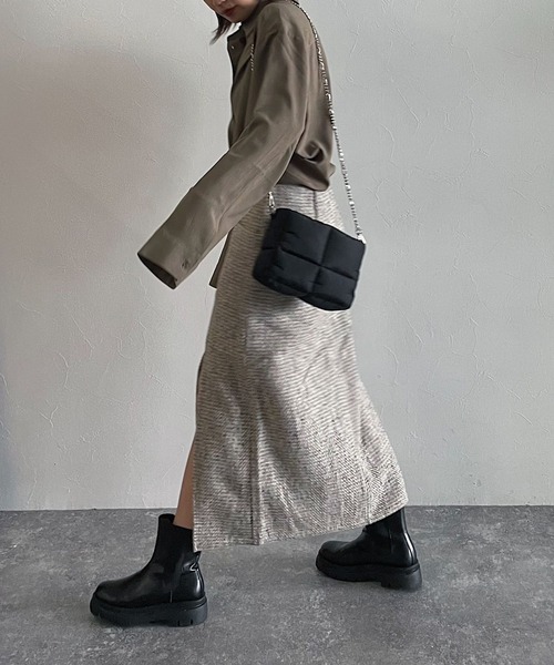 PAGEBOY（ページボーイ）の「ミリタリーツイードナロースカート（スカート・レディース・ブラック/ベージュ/ターコイズブルー・FREE）」の14枚目の写真