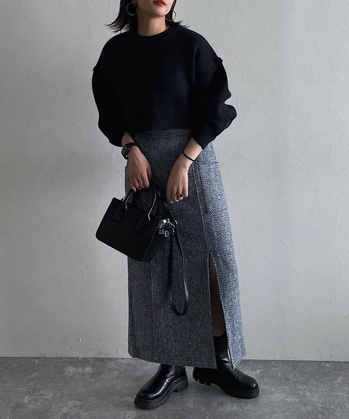 PAGEBOY（ページボーイ）の「ミリタリーツイードナロースカート（スカート・レディース・ブラック/ベージュ/ターコイズブルー・FREE）」の22枚目の写真