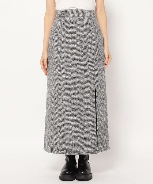 PAGEBOY（ページボーイ）の「ミリタリーツイードナロースカート（スカート・レディース・ブラック/ベージュ/ターコイズブルー・FREE）」の12枚目の写真